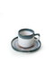 Hermia Juego de tazas de té Blanco y azul oscuro (12 piezas)